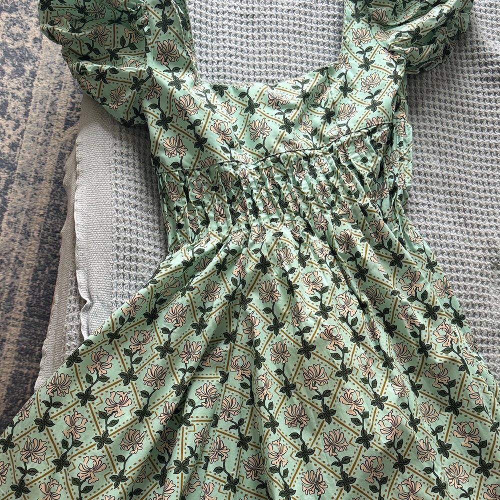 NWT Agua by Agua Bendita Green Floral Mini Dress - Picture 6 of 10